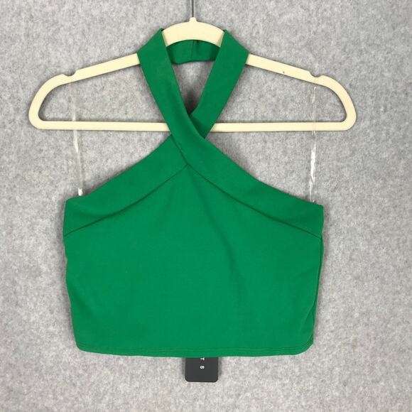21 Saints Crop Top Women Large Green Tank Halter Y2K Coastal Western Basic Retro - Picture 1 of 8